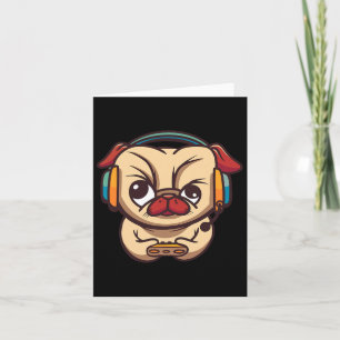 Gaming Dog Video Game Pc Computer Video Game  Card