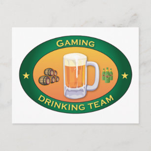 Gaming Drinking Team Postcard