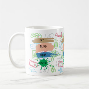 Gaming EAT SLEEP GAME REPEAT - customize text  Coffee Mug