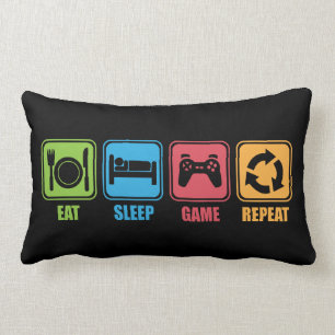Gaming - Eat, Sleep, Game, Repeat - Gamer, Funny Lumbar Cushion