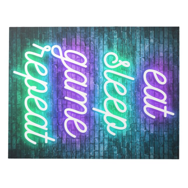 Gaming Eat Sleep Repeat Notepad (Front)