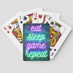 Gaming Eat Sleep Repeat Playing Cards
