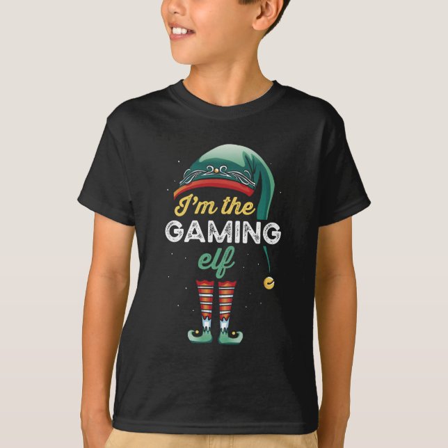 Gaming Elf Family Matching Christmas Gift T-Shirt (Front)