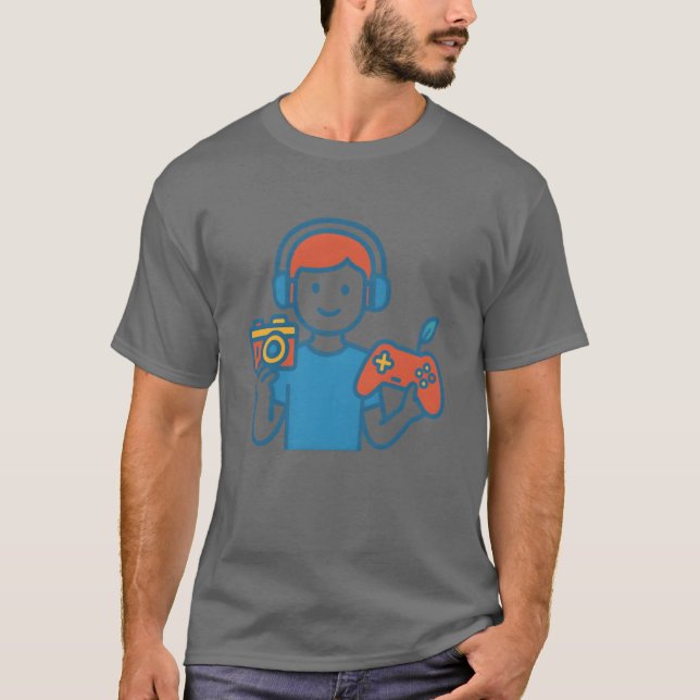 Gaming Enthusiast Illustration friend family T-Shirt (Front)