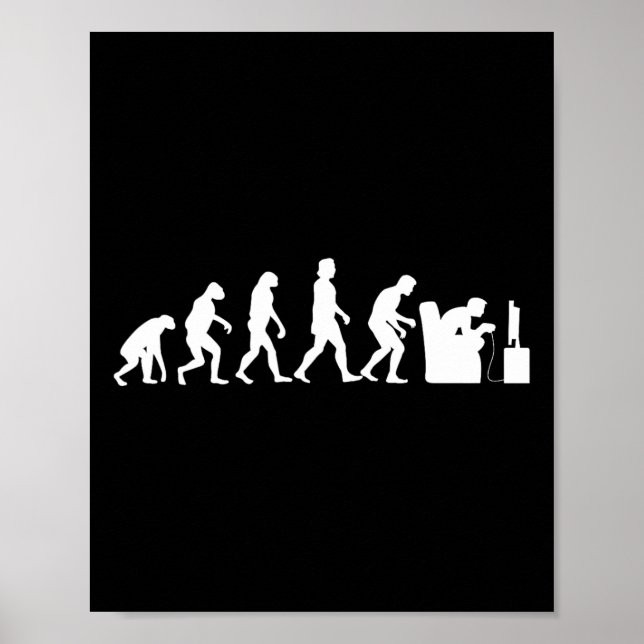 Gaming Evolution Funny Retro Video Game Gamer Nerd Poster (Front)