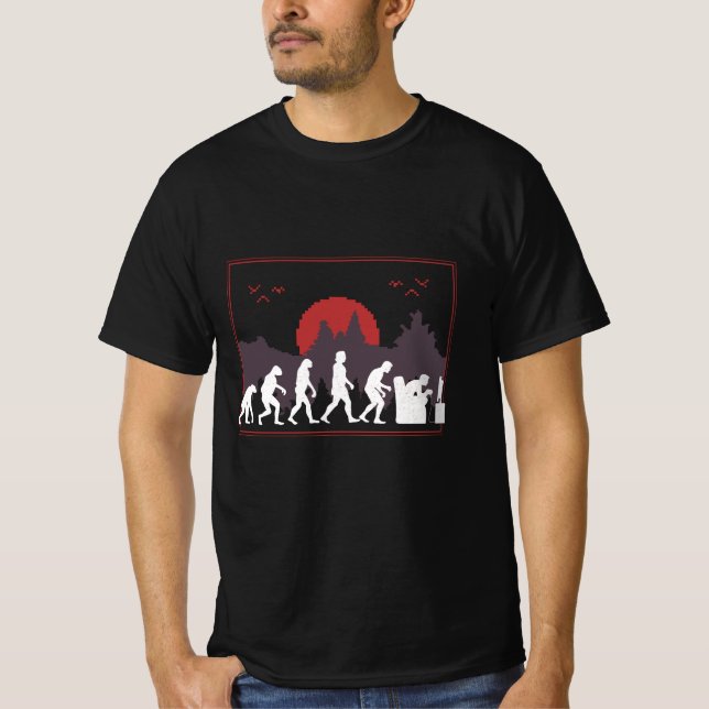 Gaming Evolution Funny T-Shirt (Front)