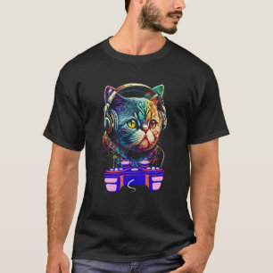 Gaming Exotic Shorthair Cat Player Animal Video Ga T-Shirt