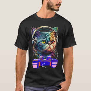 Gaming Exotic Shorthair Cat Player Animal Video Ga T-Shirt