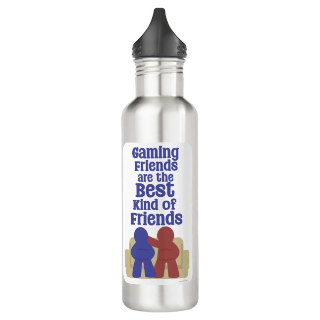 Gaming Friends Are Best Fun Meeple Design 710 Ml Water Bottle (Left)