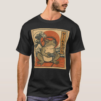 Gaming Frog Art Ukiyoe Japanese Gamer Anime Men Wo T-Shirt