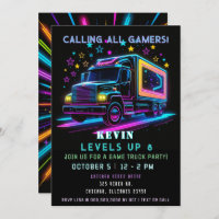 Gaming Fun Neon Glow Game Truck Birthday