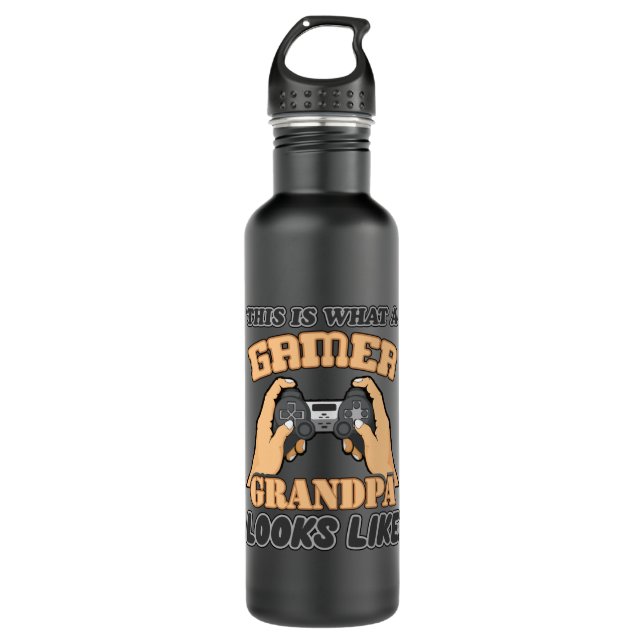 Gaming Game Gamer Dad Daddy Console Gift Idea 710 Ml Water Bottle (Front)