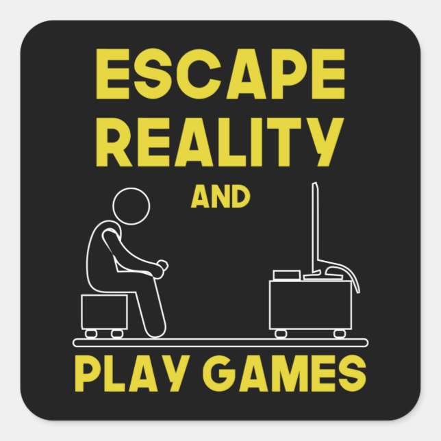 Gaming Game Gamer Video Game Console Gift Idea Square Sticker (Front)