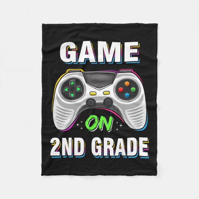 Gaming Game On 2nd Grade Second First Day School G Fleece Blanket (Front)