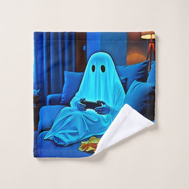 Gaming Ghost Cosy Night In Design Bath Towel Set (Wash Cloth)