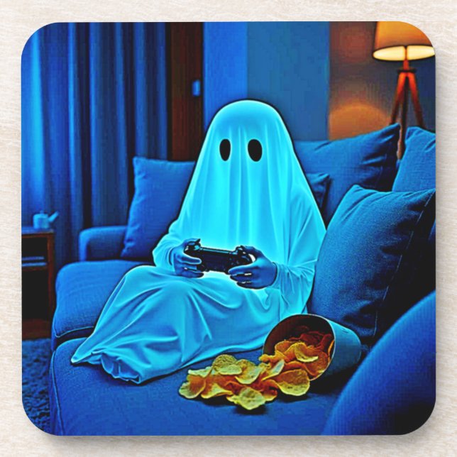 Gaming Ghost Cosy Night In Design Coaster (Front)