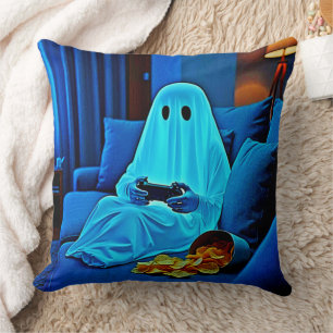 Gaming Ghost Cosy Night In Design Cushion