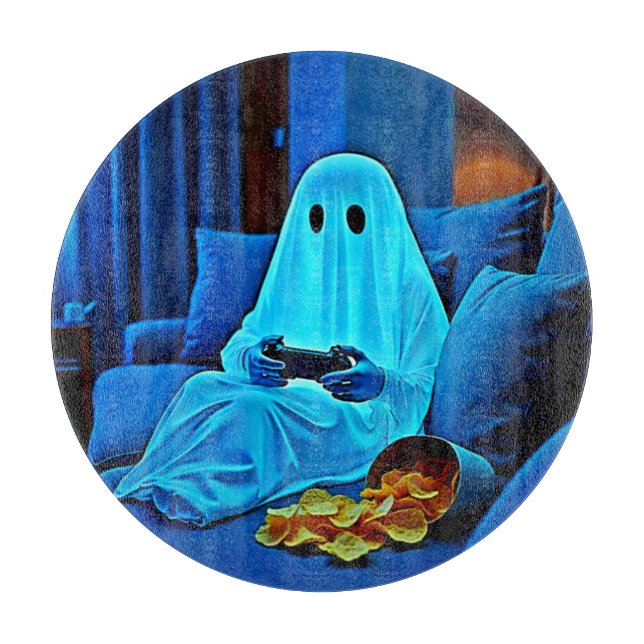 Gaming Ghost Cosy Night In Design Cutting Board (Front)