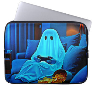 Gaming Ghost Cosy Night In Design Laptop Sleeve