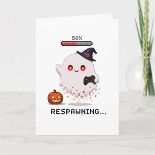 Gaming Ghost Halloween Respawning Card