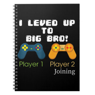 Gaming Gift I Level Up To Big Bro Brother Present Notebook