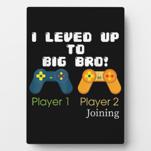 Gaming Gift I Level Up To Big Bro Brother Present Plaque
