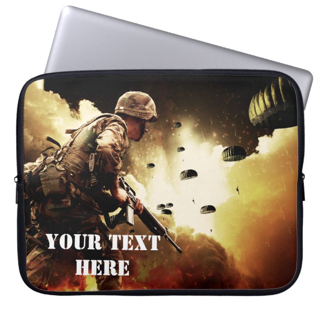 Gaming Ground Combat Soldier Laptop Sleeve (Front)