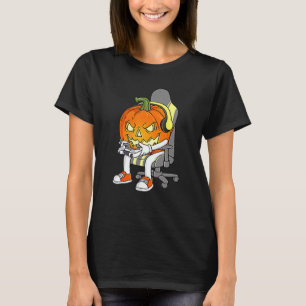 Gaming Halloween Jack O Lantern Gamer Boys Kids T-Shirt