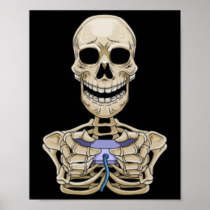 Gaming Halloween Skeleton Gamer Controller  Poster