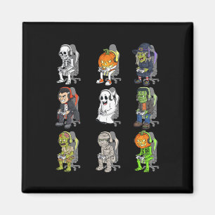 Gaming Halloween Skeleton Vampire Gamer Zombie Boy Magnet