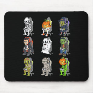 Gaming Halloween Skeleton Vampire Gamer Zombie Boy Mouse Pad