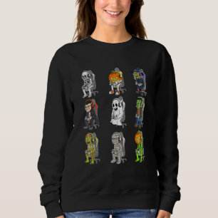 Gaming Halloween Skeleton Vampire Gamer Zombie Boy Sweatshirt
