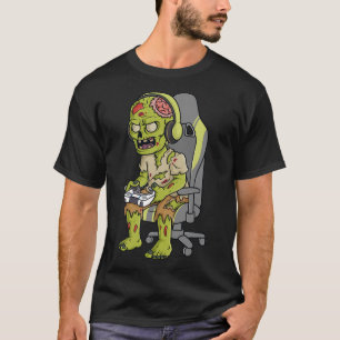 Gaming Halloween Zombie Scary Gamer Boys Kids Teen T-Shirt