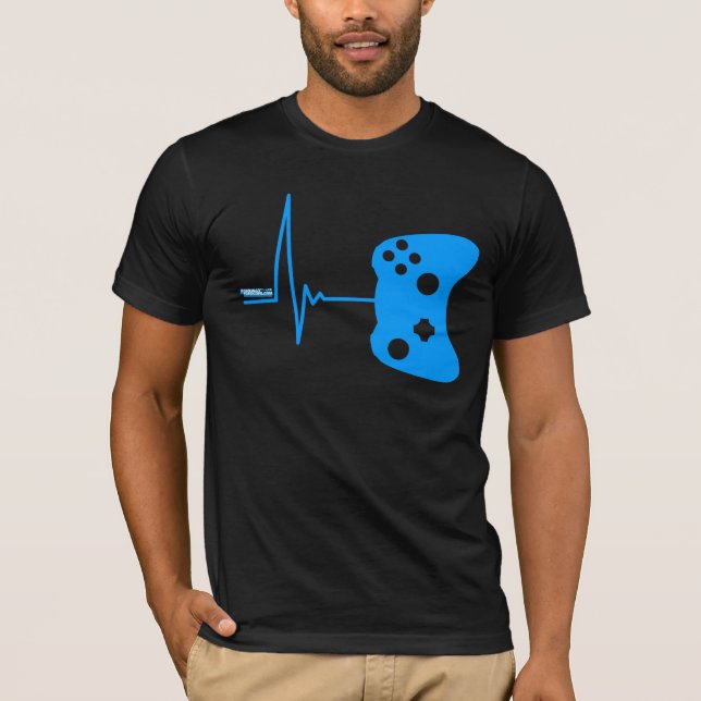 Gaming Heart Beat - gamer video games geek pad T-Shirt (Front)