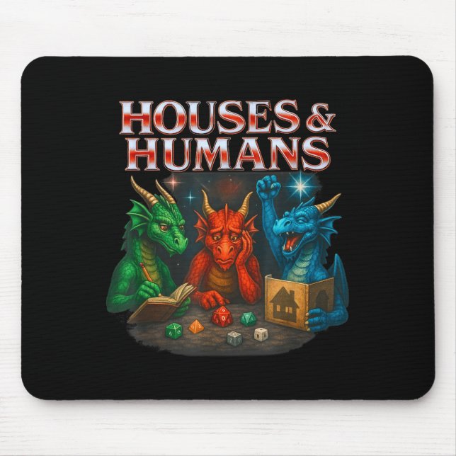 Gaming Houses And Humans Funny Game Rpg Gamer Men  Mouse Pad (Front)