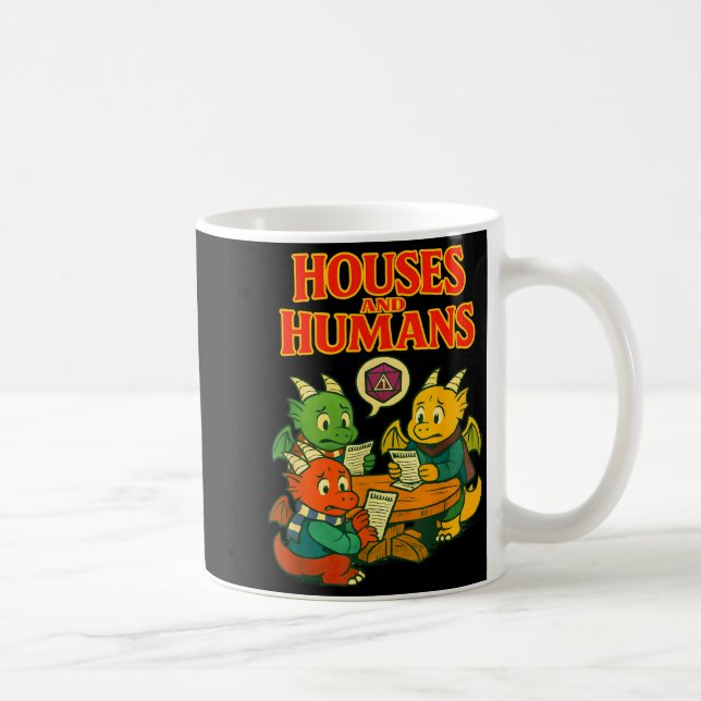 Gaming Houses And Humans Funny Rpg Gamer Men Boys  Coffee Mug (Right)