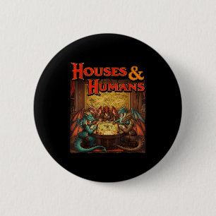 Gaming Houses Humans Funny Rpg Parody Gamer Men Bo 6 Cm Round Badge