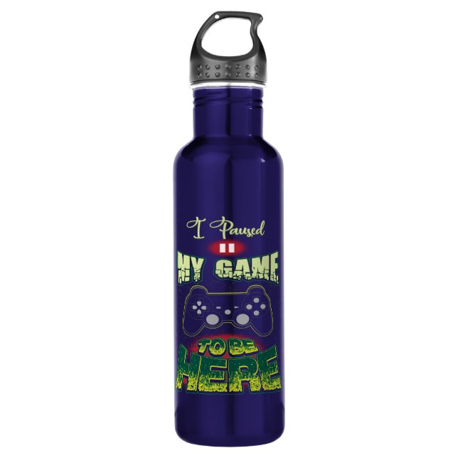 Gaming Humour - I Paused My Game To Be Here - Funn 710 Ml Water Bottle (Front)