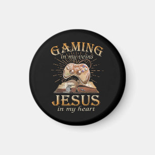 Gaming In My Veins Jesus In My Heart Magnet