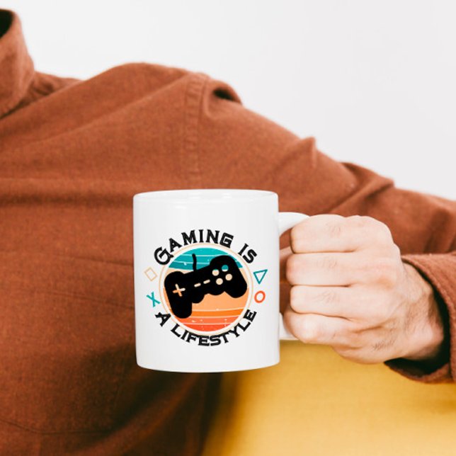 Gaming is a lifestyle Retro vintage Coffee Mug (Creator Uploaded)