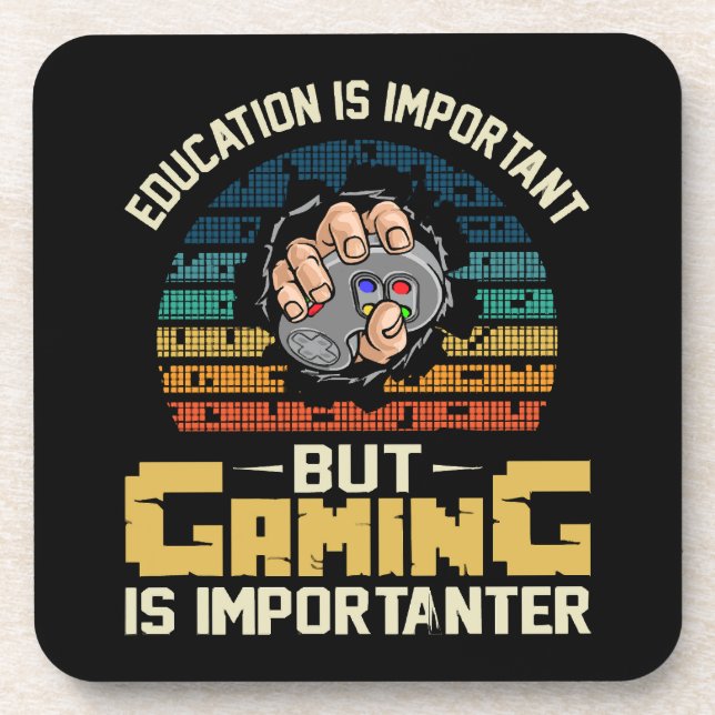 gaming is importanter coaster (Front)
