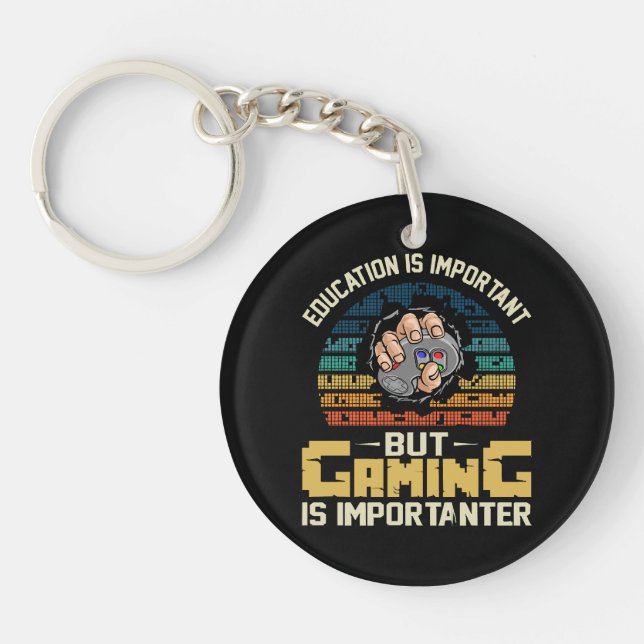 gaming is importanter key ring (Front)