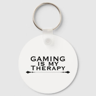 Gaming Is My Therapy Funny Gamer Key Ring