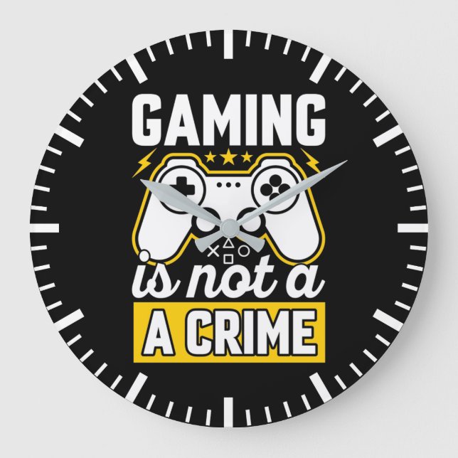 Gaming Is Not A Crime - Funny Video Gamer, Gaming  Large Clock (Front)