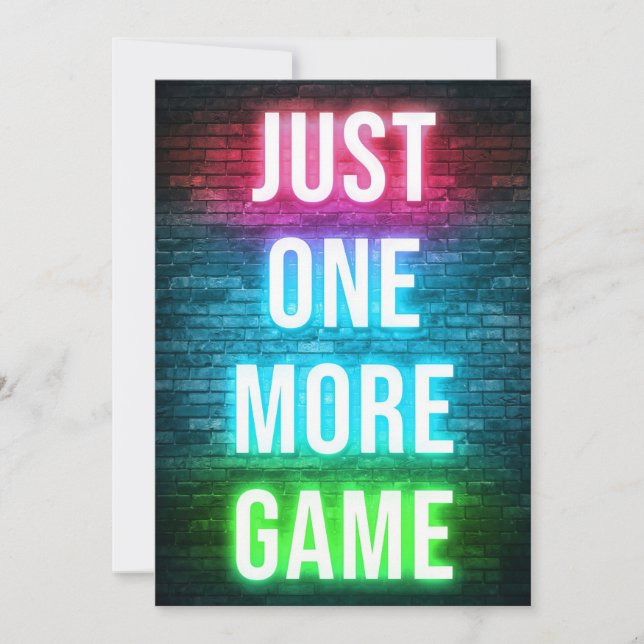 Gaming Just One More Games Save The Date (Front)