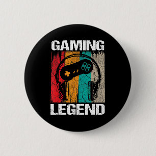 Gaming Legend Gamer Video Games Vintage Gifts Boys 6 Cm Round Badge