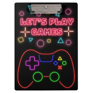 Gaming Lets Play Games Clipboard