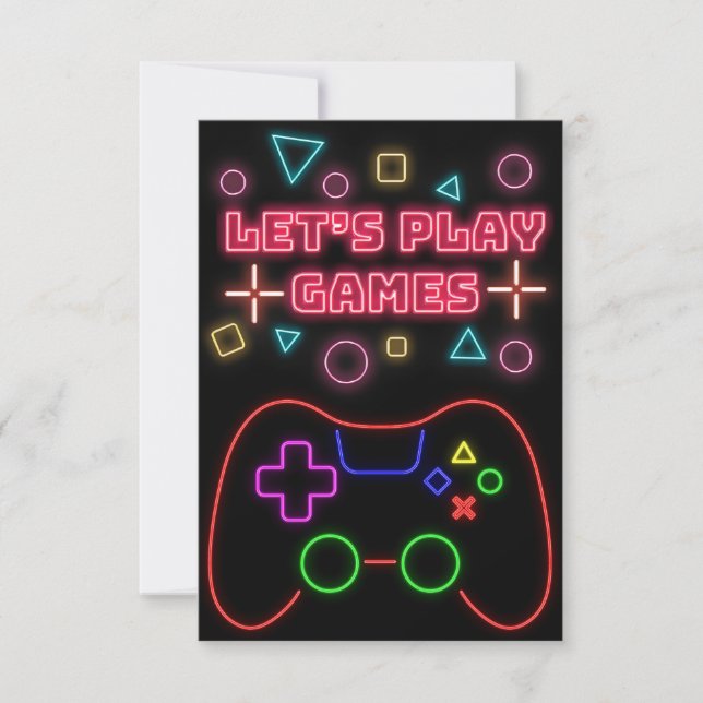 Gaming Lets Play Games RSVP Card (Front)