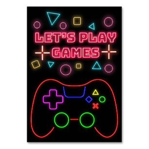 Gaming Lets Play Games Table Number