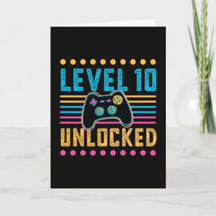 Gaming Level 10 Unlocked 10th Birthday Gamer Gift Card